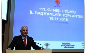 Başbakan Binali Yıldırım, 113. Genişletilmiş İl Başkanları Toplantısı‘nda konuştu