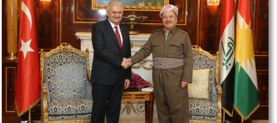 Başbakan Yıldırım, Irak Kürt Bölgesel Yönetimi Başkanı Barzani ile bir araya geldi